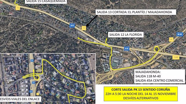 Cortes de tráfico en la A-6 por rehabilitación del firme entre Madrid-Villalba