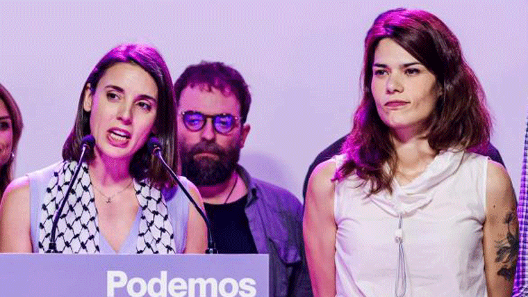 Irene Montero junto a Isa Serra, número dos de su candidatura 